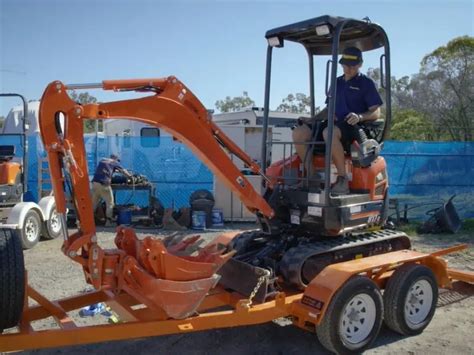 aluminium mini excavator trailers|unloading mini excavator on trailer.